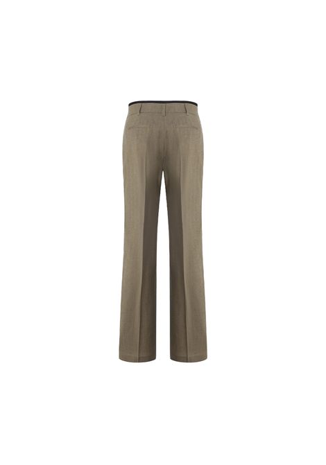 Pantalone Pinko donna Politik 104881 A2BQ Marrone cotone vita alta eleganti svasata tasche passanti PINKO | Pantaloni | 104881 A2BQL67